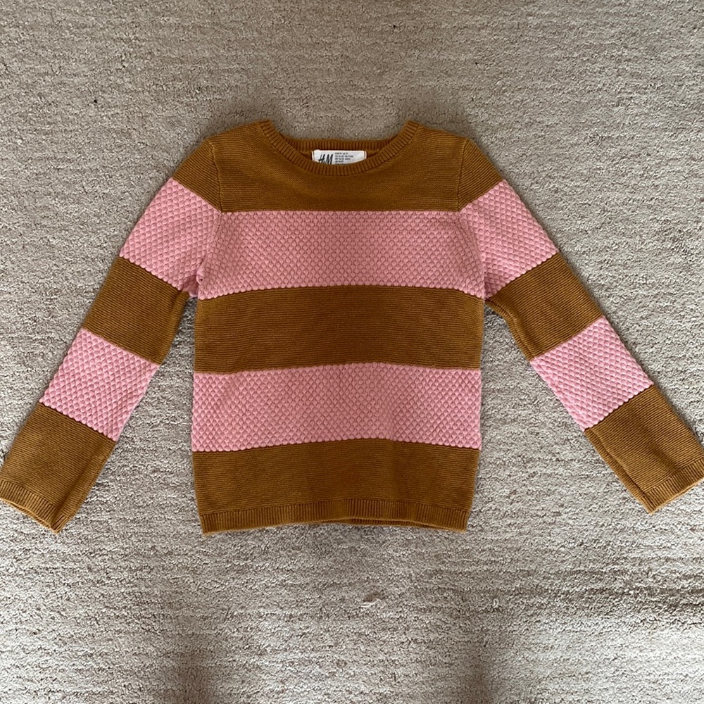 Brown & pink striped sweater - Size 2T